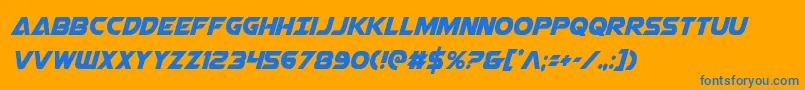 Airstrikecond Font – Blue Fonts on Orange Background