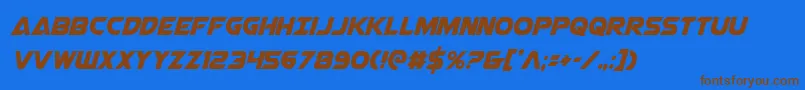 Airstrikecond Font – Brown Fonts on Blue Background