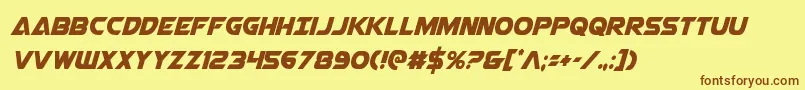 Airstrikecond Font – Brown Fonts on Yellow Background
