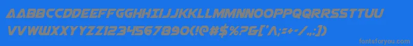 Airstrikecond-Schriftart – Graue Schriften auf blauem Hintergrund