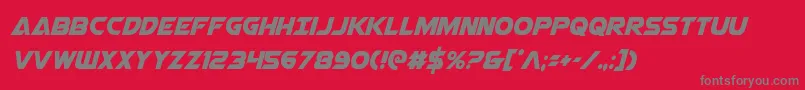 フォントAirstrikecond – 赤い背景に灰色の文字
