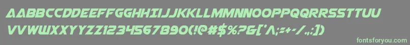 Airstrikecond-fontti – vihreät fontit harmaalla taustalla