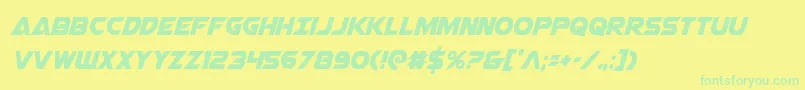 フォントAirstrikecond – 黄色い背景に緑の文字