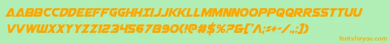 Airstrikecond Font – Orange Fonts on Green Background