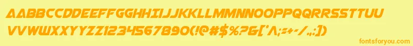 Airstrikecond Font – Orange Fonts on Yellow Background