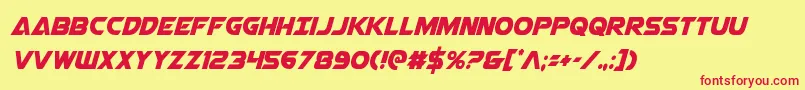 Airstrikecond Font – Red Fonts on Yellow Background