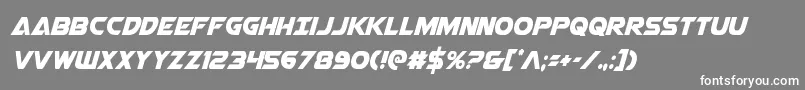 フォントAirstrikecond – 灰色の背景に白い文字