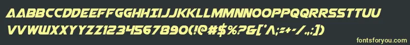 Airstrikecond Font – Yellow Fonts on Black Background