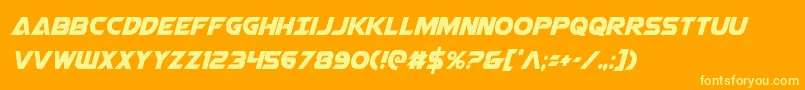 Airstrikecond Font – Yellow Fonts on Orange Background