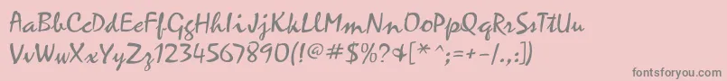 Police Zephyrscriptflf – polices grises sur fond rose