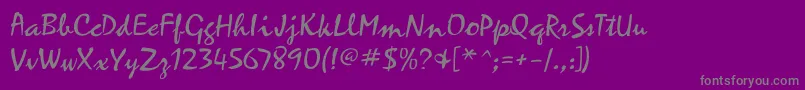フォントZephyrscriptflf – 紫の背景に灰色の文字