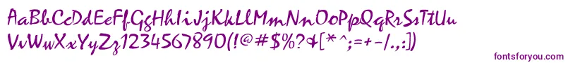 Czcionka Zephyrscriptflf – fioletowe czcionki