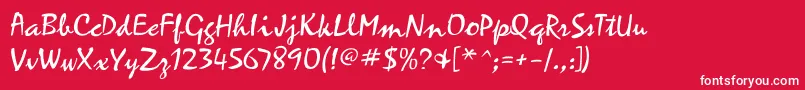 Zephyrscriptflf Font – White Fonts on Red Background