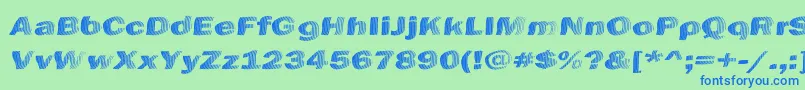 ChefsSliceNovice Font – Blue Fonts on Green Background