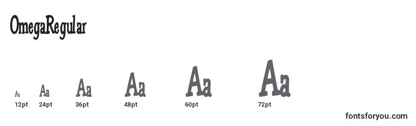 OmegaRegular Font Sizes