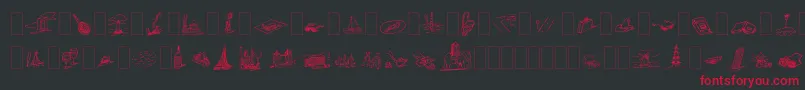 Dfjourneysone Font – Red Fonts on Black Background