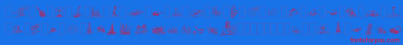 Dfjourneysone Font – Red Fonts on Blue Background