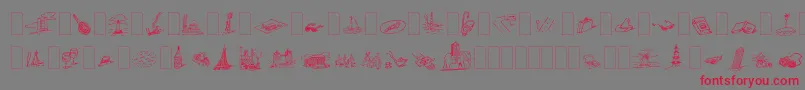 Dfjourneysone Font – Red Fonts on Gray Background