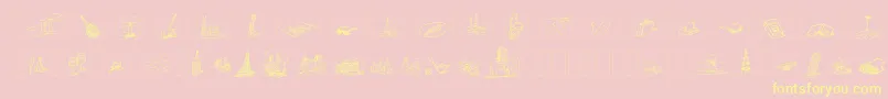 Dfjourneysone-Schriftart – Gelbe Schriften auf rosa Hintergrund