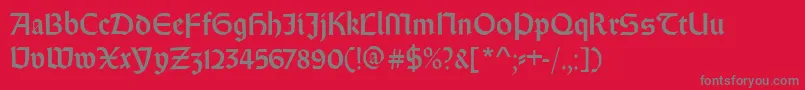 Czcionka Weissrundgotisch – szare czcionki na czerwonym tle