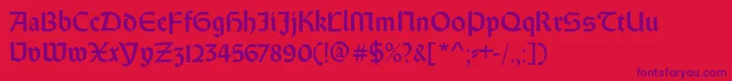 Weissrundgotisch Font – Purple Fonts on Red Background
