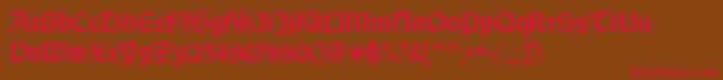 Weissrundgotisch Font – Red Fonts on Brown Background