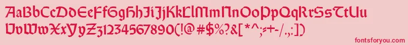 Weissrundgotisch Font – Red Fonts on Pink Background