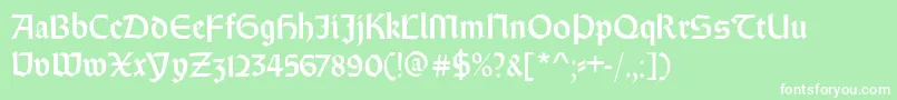 Weissrundgotisch Font – White Fonts on Green Background