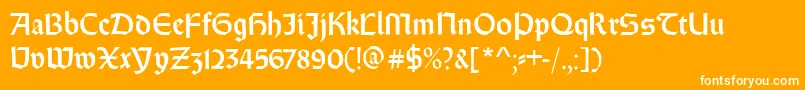 Weissrundgotisch Font – White Fonts on Orange Background