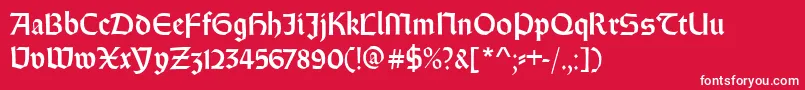 Weissrundgotisch Font – White Fonts on Red Background