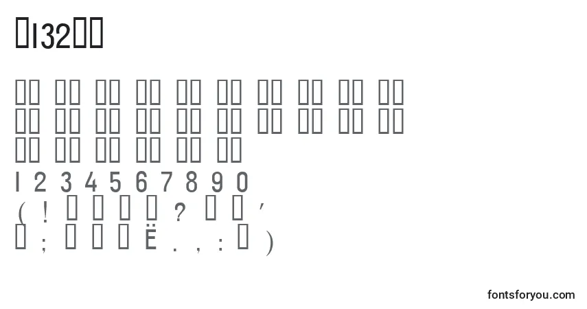 Czcionka T132wA – alfabet, cyfry, specjalne znaki