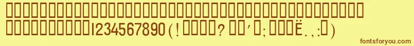 T132wA Font – Brown Fonts on Yellow Background