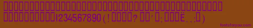 T132wA Font – Purple Fonts on Brown Background