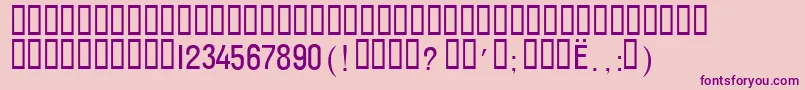 T132wA Font – Purple Fonts on Pink Background