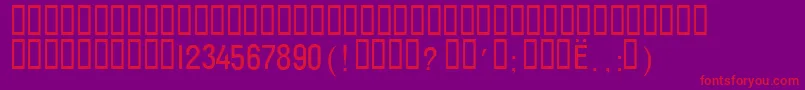 T132wA Font – Red Fonts on Purple Background