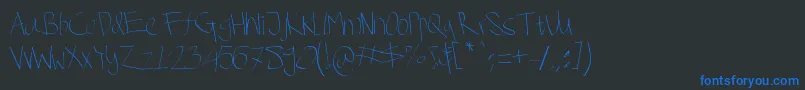 SemingguDiKotaCianjur-Schriftart – Blaue Schriften auf schwarzem Hintergrund