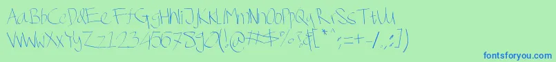 SemingguDiKotaCianjur-Schriftart – Blaue Schriften auf grünem Hintergrund