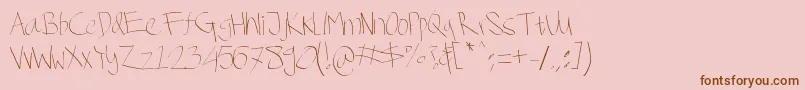 SemingguDiKotaCianjur-Schriftart – Braune Schriften auf rosa Hintergrund