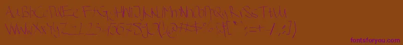 SemingguDiKotaCianjur Font – Purple Fonts on Brown Background