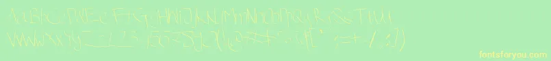 フォントSemingguDiKotaCianjur – 黄色の文字が緑の背景にあります