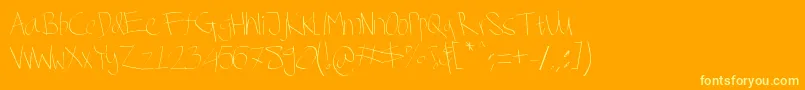 SemingguDiKotaCianjur-Schriftart – Gelbe Schriften auf orangefarbenem Hintergrund