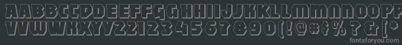 Mightyshadow-fontti – harmaat kirjasimet mustalla taustalla