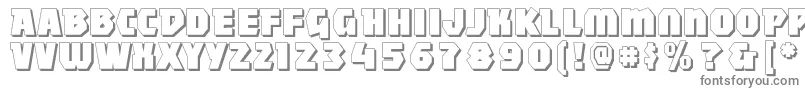 Mightyshadow-fontti – harmaat kirjasimet valkoisella taustalla