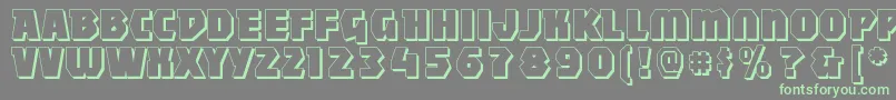 Mightyshadow Font – Green Fonts on Gray Background
