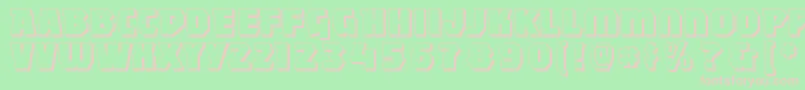Mightyshadow-fontti – vaaleanpunaiset fontit vihreällä taustalla