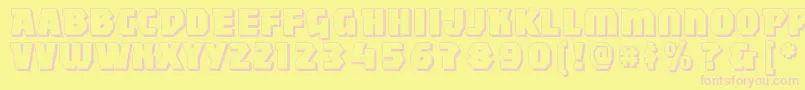 Czcionka Mightyshadow – różowe czcionki na żółtym tle