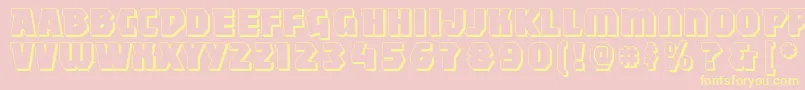 Mightyshadow-Schriftart – Gelbe Schriften auf rosa Hintergrund
