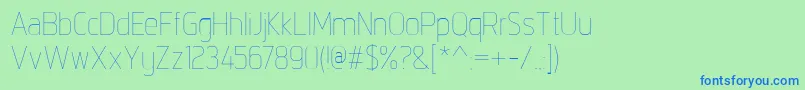 IntropolThin-fontti – siniset fontit vihreällä taustalla