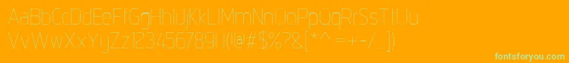 IntropolThin-fontti – vihreät fontit oranssilla taustalla