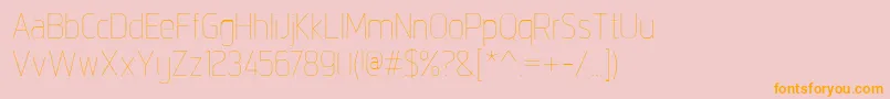 フォントIntropolThin – オレンジの文字がピンクの背景にあります。